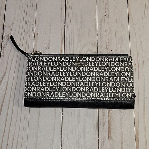 Radley London🇬🇧 Bifold Wallet Black White Logo - Picture 1 of 13